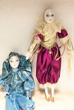 Kingstate Pierrot Jester Harlequin Doll Hand Painted Bisque Porcelain And Extra picture