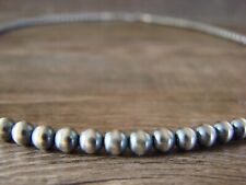 Navajo Pearl Sterling Silver Round Bead Hand Strung 26