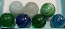 7 Marbles Antique RARE Greiner Pre-1900s Handmade All Single Faceted Pontil Nice picture