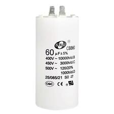 CBB60 Run Capacitor 60uF 450V AC Double Insert 50/60Hz Cylinder 115x54mm White picture