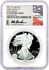2021 W $1 Proof Silver Eagle Type 2 NGC PF70 UCAM Early Releases Gaudioso Signed picture
