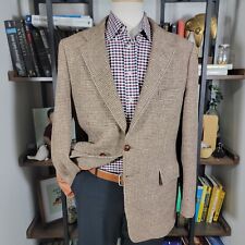 VTG Harris Tweed Men's Sport Coat Blazer Two Button Brown Scottish Wool Sz 44-46 picture