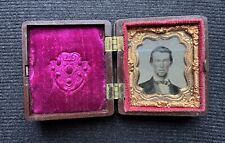 Antique Photo Daguerreotype or Ambrotype of Man in full leather case 2
