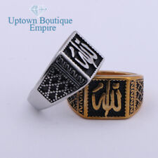 Muslim Allah Men's Stainless Steel Square Ring Size:8-13#HA picture