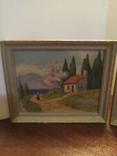Two Original R.Goubert Small Oil Paintings Vtg picture