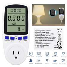 LCD Digital Outlet Power Meter Energy Monitor Volt Watt Electricity Usage Tester picture