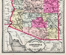 1897 ARIZONA Map ORIGINAL Phoenix Grand Canyon Tucson RAILROADS Flagstaff picture