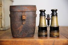 Antique Vintage Paris WW1 Military Binoculars French Cavalry Nautical w/ case picture