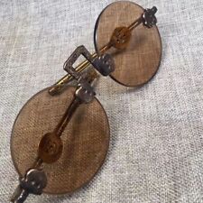 Vintage Chinese Folding Sunglasses Dark Brown picture