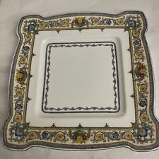 RARE ANTIQUE MINTON PLYMOUTH 1793 Sq CAKE PLATE FLORAL HAND ENAMEL BEADED RIM picture