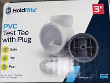 HOLDRITE Testrite 3 in. PVC Schedule 40 Hub Test Tee with Plug Fitting, White picture