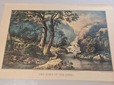 Currier & Ives The Home Of The Deer 1980s Reprint 16