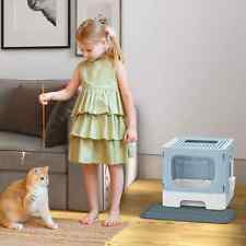 Enclosed Cat Litter Box Toilet Odorless Slide Out Tray Self Cleaning With Scoop picture