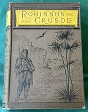 1883 Antique Vtg ROBINSON CRUSOE Daniel DeFoe Hardcover Illustrated Roberts Bros picture
