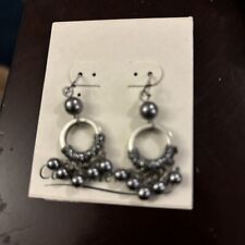 Vintage Brand New Cold water Greek Metallic Thread Earrings . picture