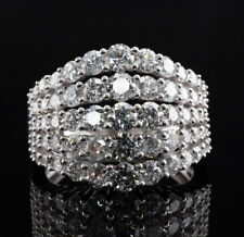 Mid-Century Genuine French Cut 3.03CT Diamonds 935 Silver Cluster Classic Ring picture