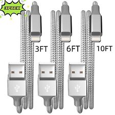3Pack Braided USB Fast Charging Cable For iPhone Charger Cord 3/6/10FT picture