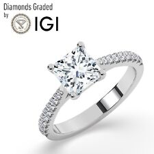 IGI, F/VS1, Solitaire Lab-Grown Princess Diamond Engagement Ring, 950 Platinum picture