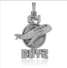 Stunning G-4 Boy With Airoplane Design With White Cubic Zirconia Men's Pendant picture