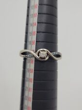 Vintage Sterling Silver Diamond Sapphire Ring Size 8 picture