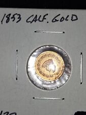 1853 California Gold Token 1/2 Dollar Round Liberty picture