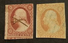 Travelstamps: US Stamps Scott #10 & 11 - 3c Washington Used picture