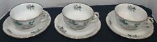Royal Bayreuth Set of 3 Tea Cups and Saucers Bavaria Germany US Zone picture