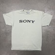 Vintage 90s Sony Television Electronics Script Logo T Shirt Green L picture