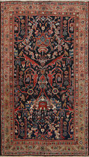 Vegetable Dye Antique Mahal Navy Blue Wool Hand-knotted Traditional Area Rug 4x6 picture