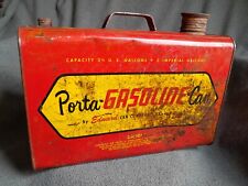 Vintage Steel 2 1/2 Gallon Gasoline Porta Can Metal Gas Can Edward Can Co. picture
