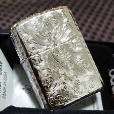 Zippo Armor Case Arabesque 5 Sided Platinum Plating Silver Lighter King II Japan picture
