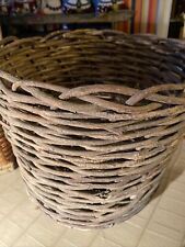 Antique Vintage Woven Grapevine Wastebasket, Planter, Basket. Primitive Folk Art picture