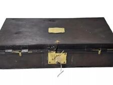 LARGE Antique 1896 J Gieve & Sons Royal Navy Metal Uniform Trunk With Lock & Key picture