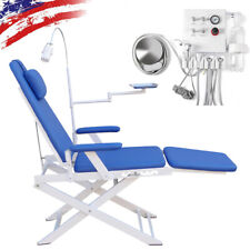 Dental Portable Mobile Chair LED Light Folding Chair Air Turbine Unit 4 Hole picture