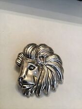 Vintage Marie Jennifer MJ Fashion Jewelry- Detailed Silver Color Lion Pin/Brooch picture