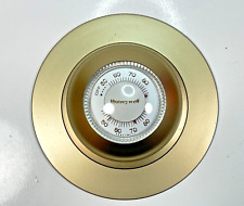 Vintage Honeywell Gold T87F 1867 Round Heating Cooling Thermostat picture