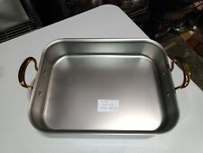 Mauviel M'Cook B 2.6mm Roasting Pan With Brass Handles, 13.7 x 9.8-In picture