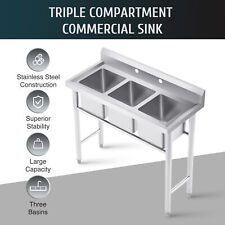 WILPREP Commercial Utility & Prep Sink Stainless Steel w/ Backsplash Drainboard picture