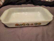 Vintage Anchor Hocking Fire-King #432 Summerfield Flowers Casserole Dish 1.5qt picture