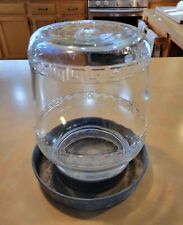 Antique Chicken Waterer Brower Mfg. Co. Quincy, IL Glass, Metal Base, Ex cond. picture