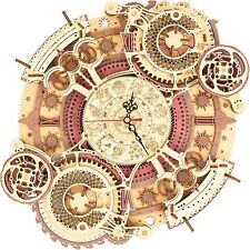 ROKR 3D Wooden Puzzles for Adults Mechanical Clock Kits Zodiac Clock Desk Decor picture