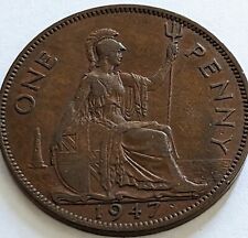 Rare 1947 UK One Penny picture