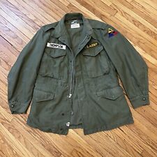 VINTAGE US ARMY VIETNAM ERA OG-107 1958 COTTON SATEEN M-65 FIELD JACKET SMALL picture