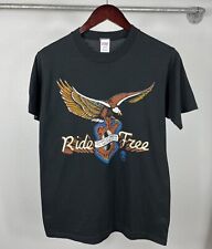 Vintage 1980’s Ride Free Harley Davidson Shirt Black Daytona Beach USA Size Med picture