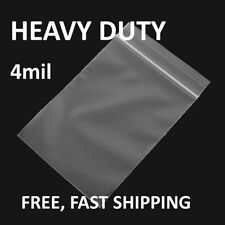 Clear Reclosable Zip Seal Top Lock 4Mil Heavy Duty Bags Plastic 4 Mil Baggies picture