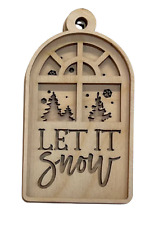 Christmas Let it Snow Window Ornament 4 Pieces Laser Cut Out Unfinished ORN63 picture