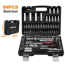 94 PCS Hand Tool Sets Car Repair Tool Kit Set Box for Home Socket Wrench Set 1/4 picture