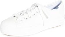 Keds Women's Triple Kick Leather Sneaker, White, Size 7 - T15 picture