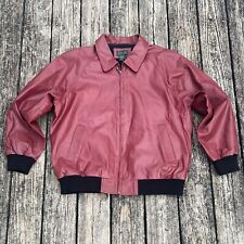 Vintage Red Leather Bomber Jacket picture