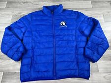 Nascar Jimmie Johnson Puffer Jacket Mens Extra Large Blue Long Sleeve 48 picture